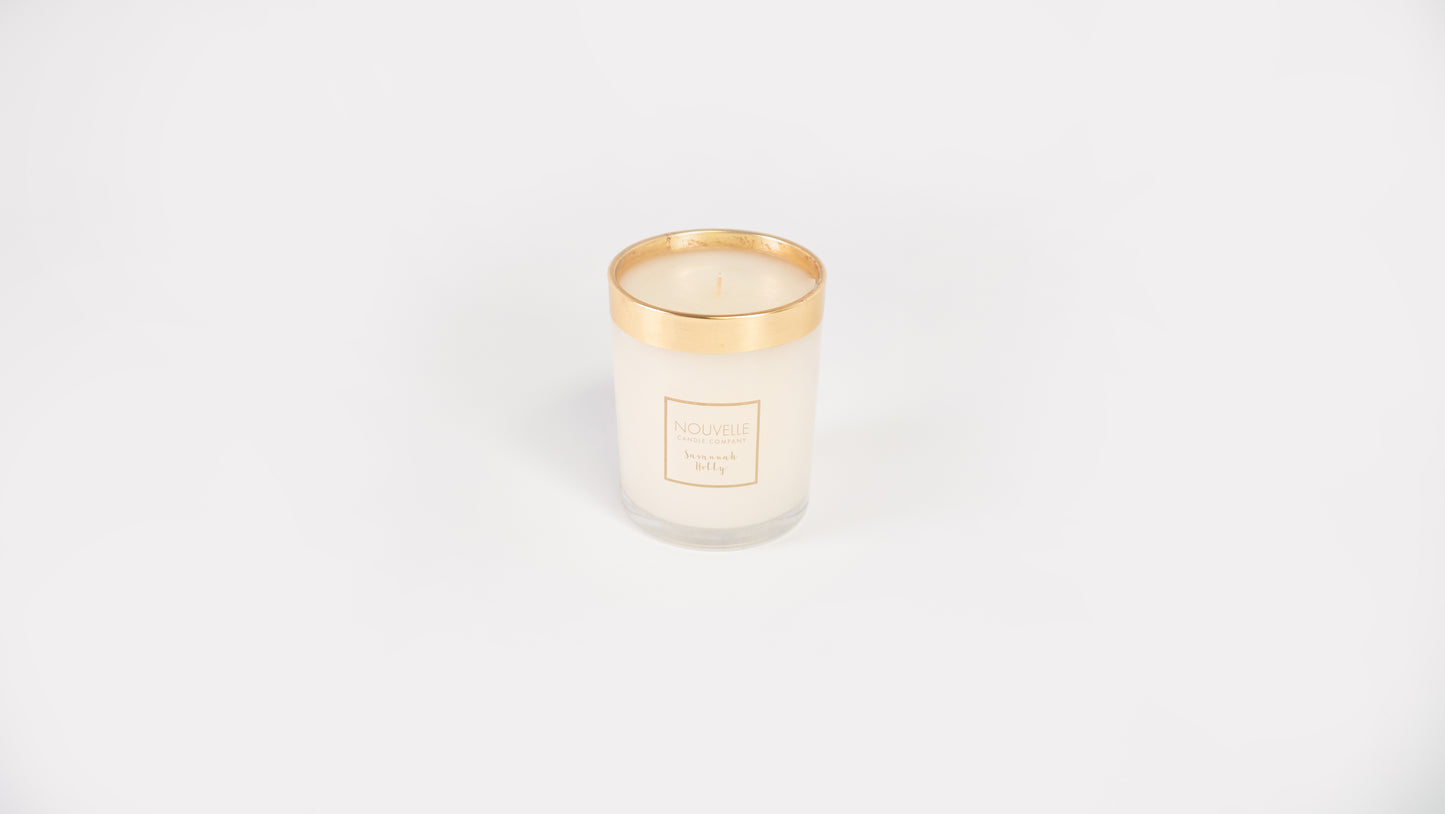 Holiday Gold Band Glass Candle, Grande