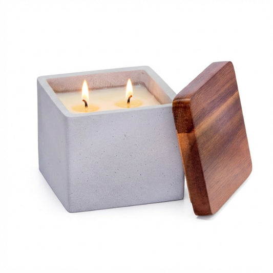 Les Saisons Square Cement Lidded Candle