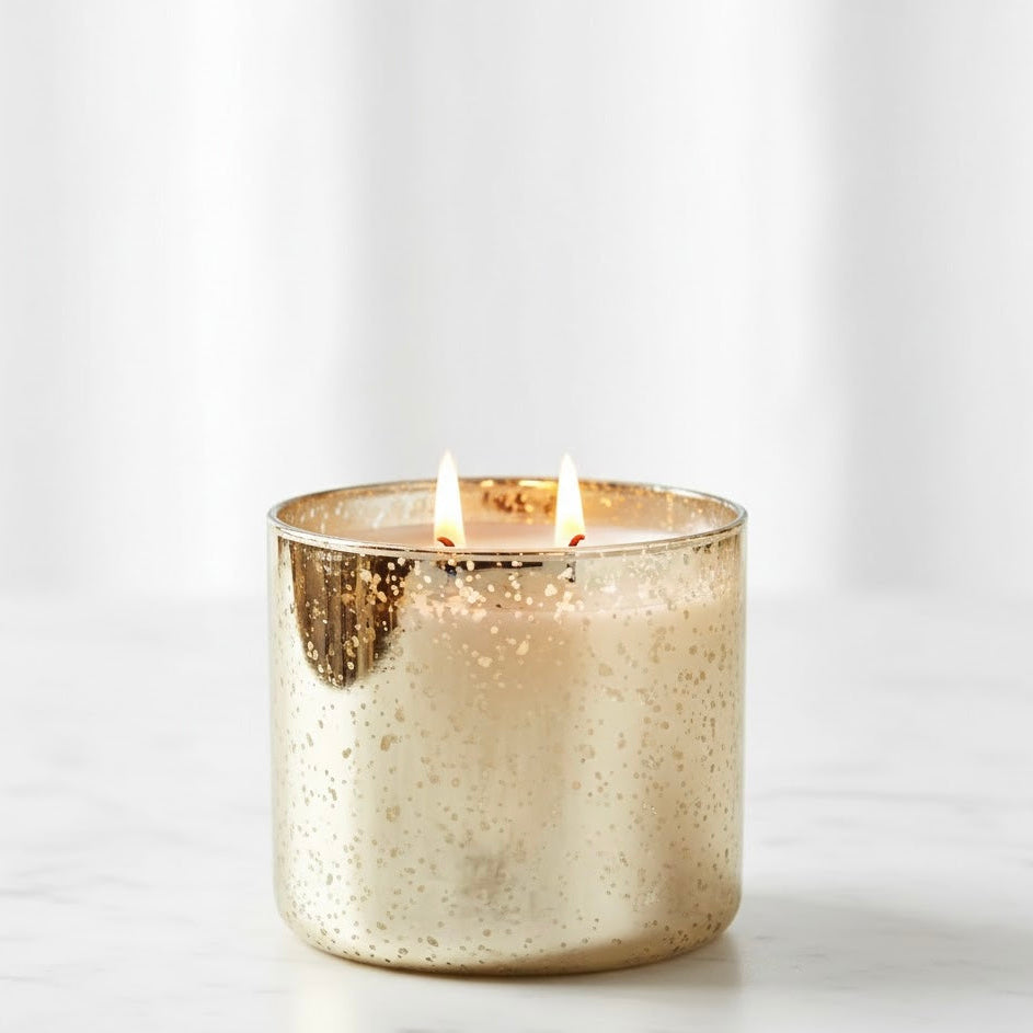 Gold Mercury Glass 16oz double wick