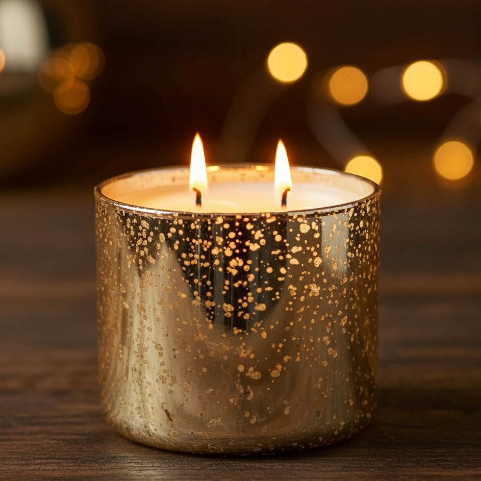 Gold Mercury Glass 16oz double wick