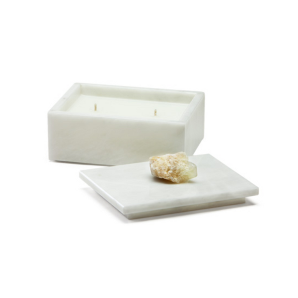 Rectangular Marble Box with Colored Stone