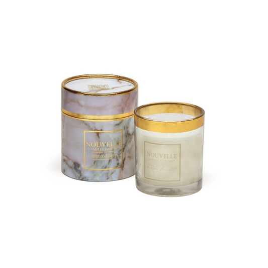 Signature Gold Band Glass Candle with Box, Large